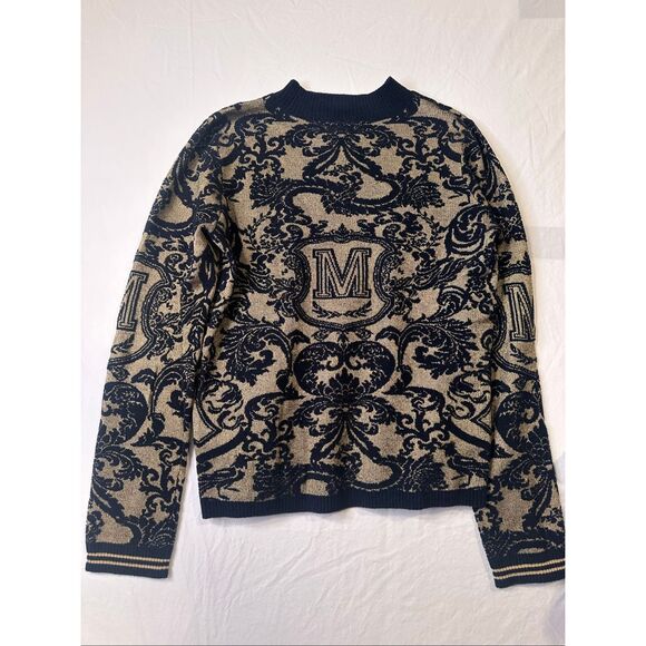Scotch & Soda Maison Scotch gold and navy pullover sweater, size small - Picture 8 of 9